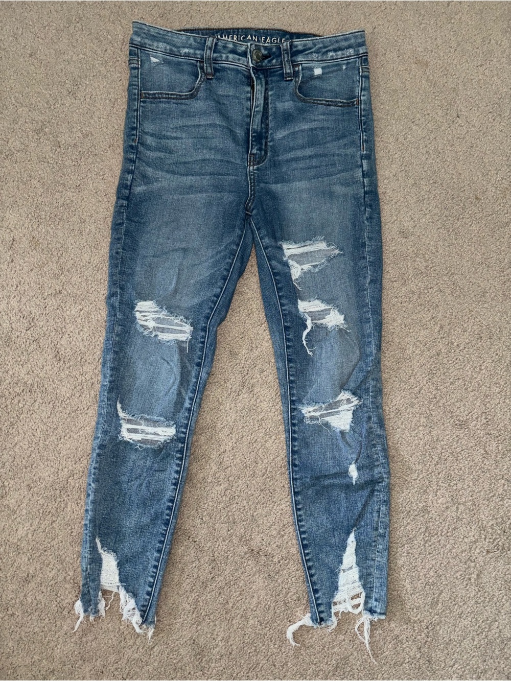 American Eagle Outfitters Ripped Dark Blue Skinny Jeans